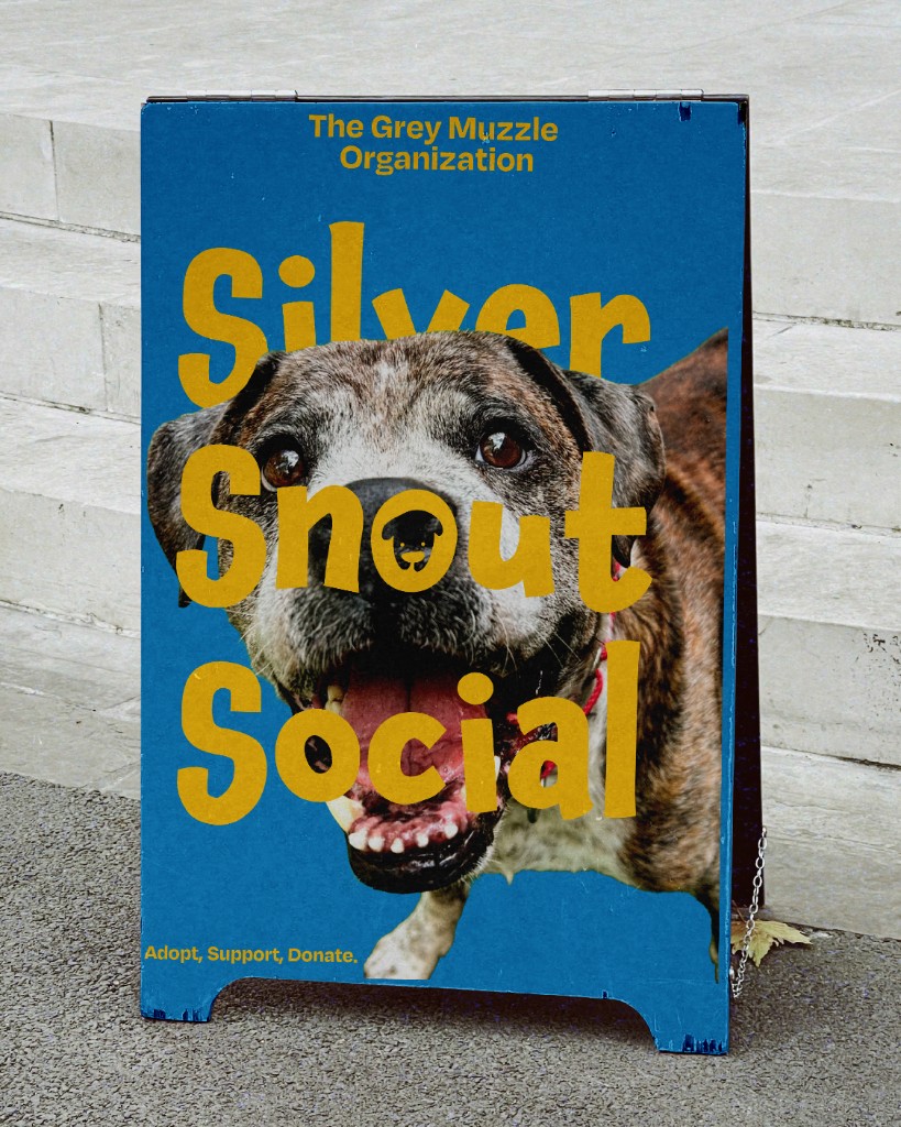 Silver Snout Social sidewalk sign
